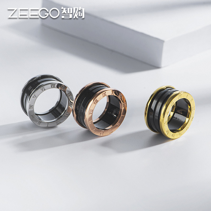 陶瓷女韩版个性简约气质情侣男对戒 智购戒指/指环