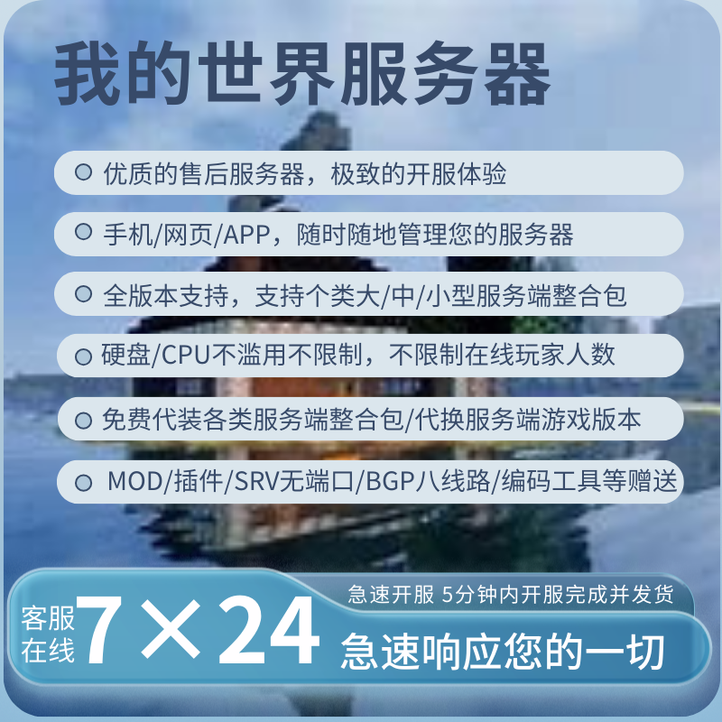 我的世界服务器开服Minecraft服务器面板服联机永久三线MC服务器 - 图0