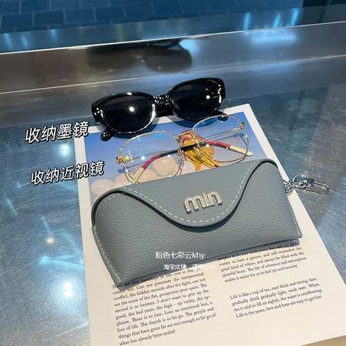 通用大空间便携眼镜盒挂包女生墨镜抗压收纳包近视镜保护套眼镜袋 - 图1