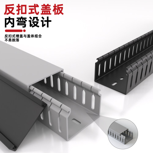 PVC线槽工业理线机柜槽阻燃线槽配电柜电箱布线电气箱控制柜线槽 - 图1