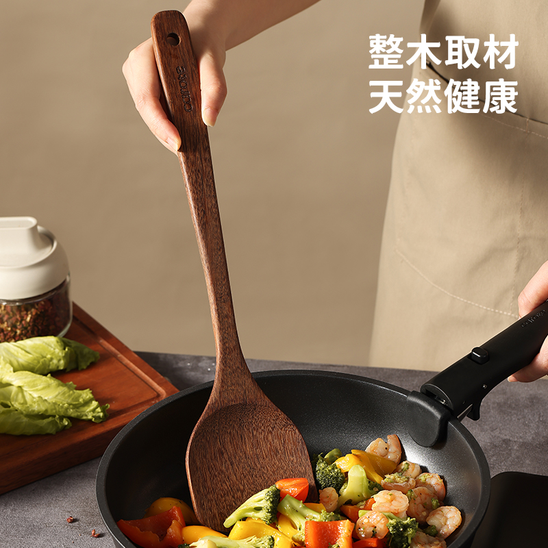 卡罗特鸡翅木锅铲不粘锅专用炒菜铲子木铲子木头炒勺饭勺家用套装 - 图0