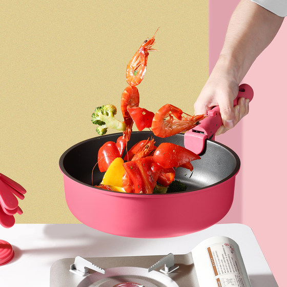 Carrot titanium non-stick deep wok home cooking pot
