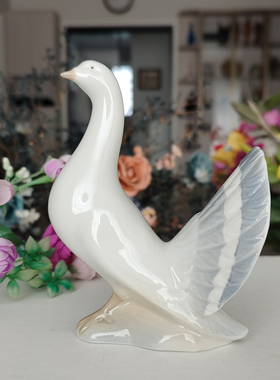 西洋收藏品 丹麦皇家哥本哈根手工制作陶瓷小鸟 欧式复古装饰摆件