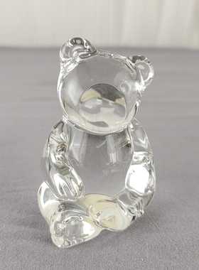 西洋收藏品 德国手工制作水晶小熊一个 欧式复古可爱装饰摆件