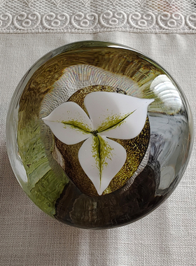 西洋收藏品 意大利手工制作水晶玻璃彩色镇纸器 欧式复古装饰摆件