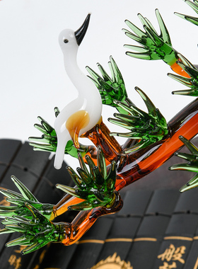 水晶摆件送礼高档仿真玄关迎客松