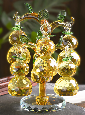 招财摇钱苹果菠萝树金鼠黄水晶