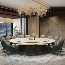 Hotel Electric Big Round Table Clubhouse Bag Room Villa Hotel Rock Plate Table Round Marble Induction Cooktop Hot Pot Table