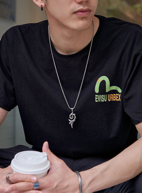 精致潮牌港风钛钢吊坠项链男个性