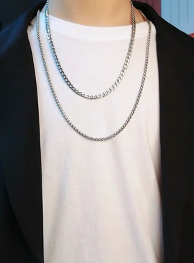 男士潮款百搭链子钛钢材质不退色