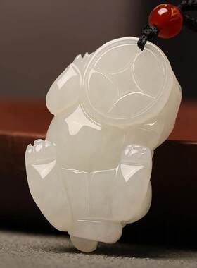 和田玉貔貅吊坠男款女项