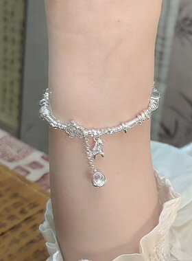 纯银财神胖福盘缠手錬女