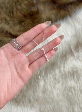 S纯银秋冬氛围感闪钻水滴