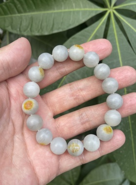 新疆和田玉青花籽料手链12mm