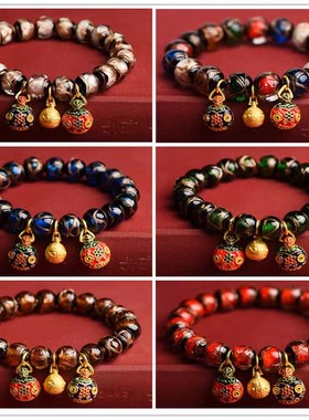 北京香灰琉璃珠吞金兽手串雍和