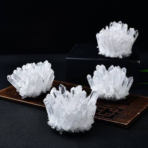 天然白水晶簇原石摆件手链消磁石家居能量办公桌新家装饰送礼乔迁 - 图2