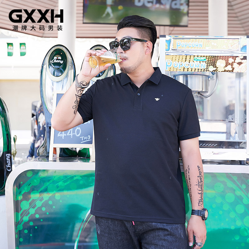 gxxh大码男装潮胖子宽松短袖polo gxxhPolo衫