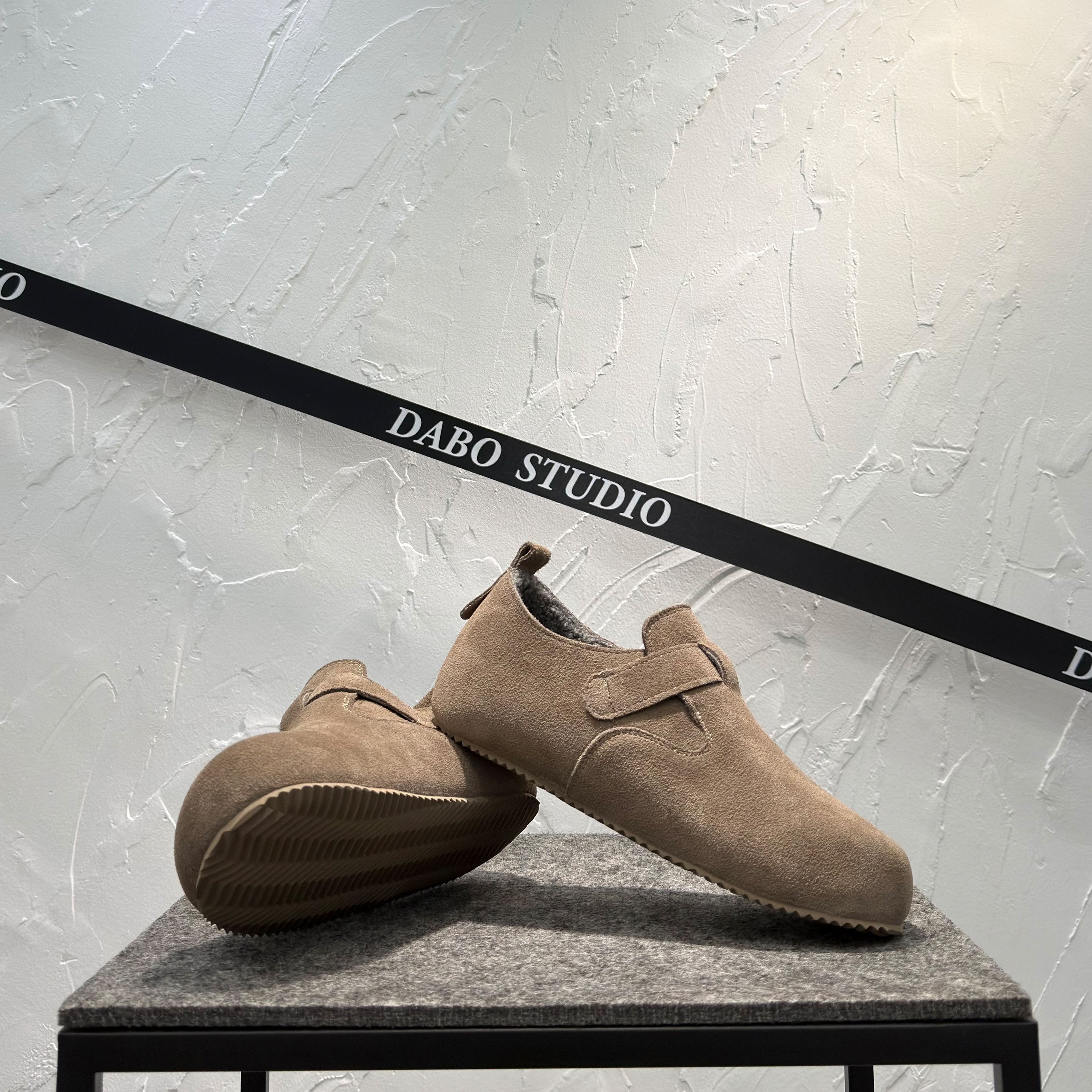 男士勃肯鞋2025新款冬季加绒保暖棉鞋一脚蹬低帮鞋真皮软底大头鞋,淘宝优惠券,粉丝福利购,淘宝优惠卷