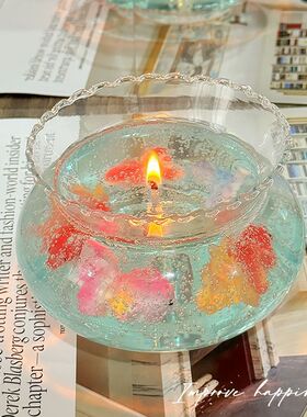 XFY金鱼泡泡鱼缸香薰蜡烛小众高级感送女孩同学朋友的生日礼物毕