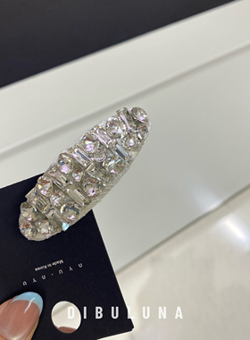 轻奢超闪水晶刘海夹银色侧边夹高级感发夹碎发卡顶夹重工气质BB夹