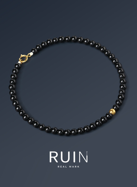 如印RUIN18K金黑玛瑙情侣手链