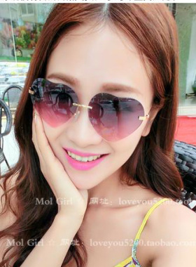 墨镜水晶心形少女个性风太阳镜