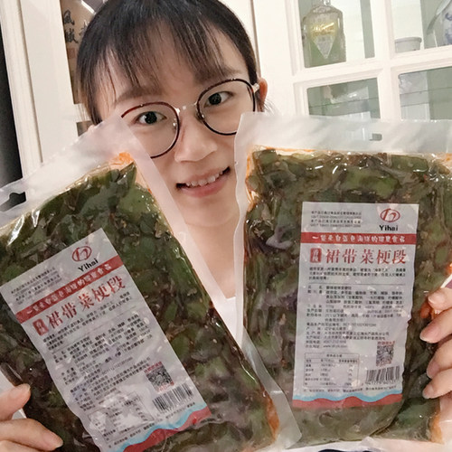 大连特产香辣裙带菜梗段即食海白菜下饭菜调味咸菜海带片根茎500g - 图1