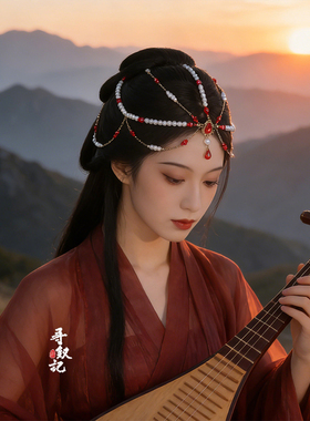 异域风额饰仙气水滴眉心坠古风流苏发链汉服头饰额链舞蹈演出发饰