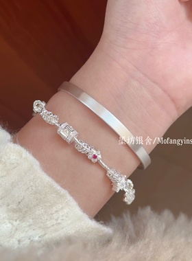 足银999六字真言招财转运手链