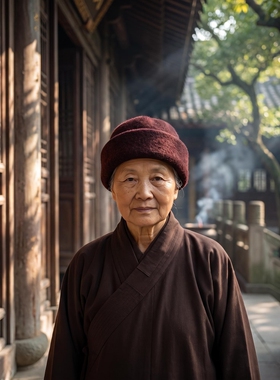 比丘尼毛线平檐帽僧人平帽冬季僧人帽禅修出行抗寒平檐帽2026新款