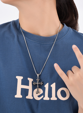 925纯银锁骨链ins嘻哈男银项链女