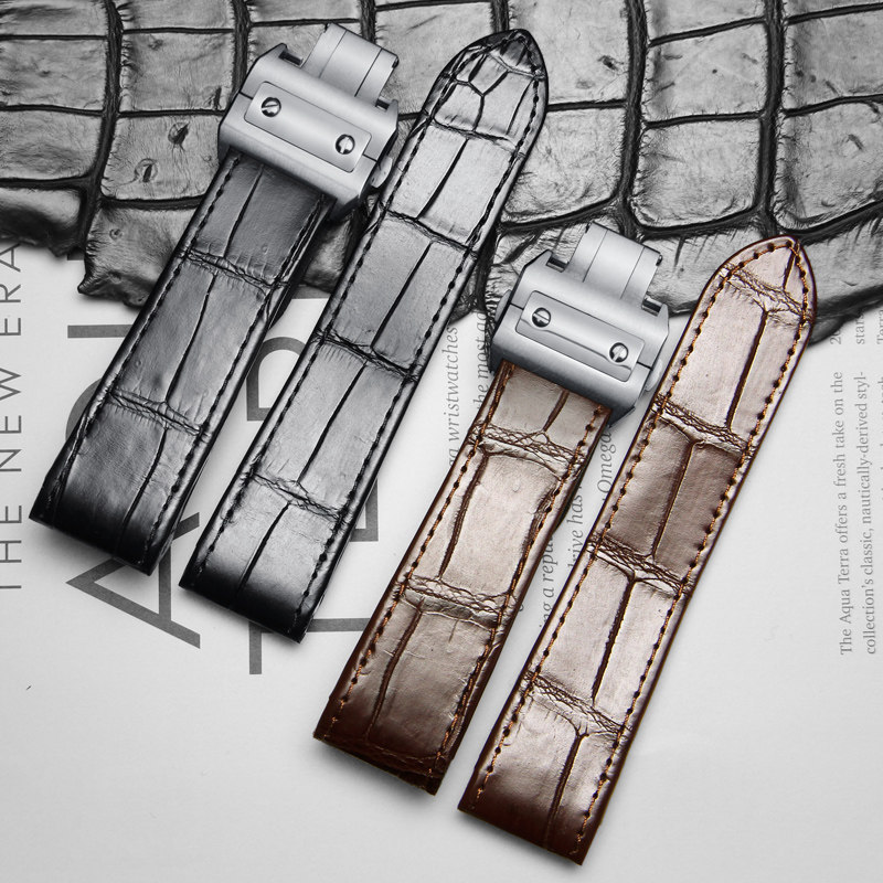 十瑞鳄鱼皮表带卡地亚山度士手表带 十瑞配件