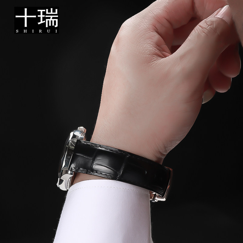 十瑞表带男真皮爱彼江诗丹顿鳄鱼皮 十瑞配件