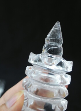 天然白水晶文昌塔学生桌面摆件