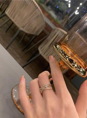 轻奢锆石交叉戒指女62