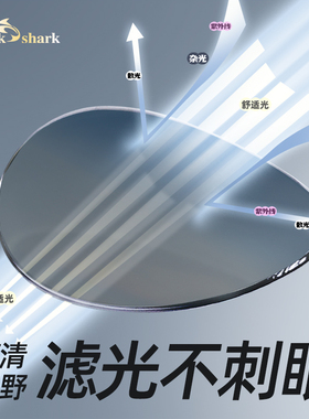 库克鲨鱼防紫外线方形复古眼镜男