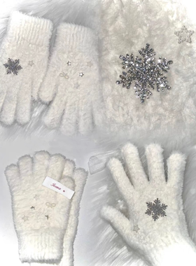 nah小雪人甜美可爱雪花手套Y2K