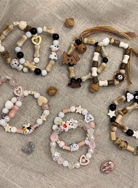 童趣小狗手链夏季可爱手作串珠