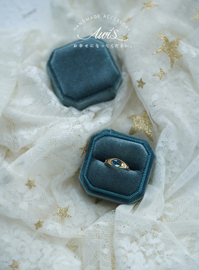 银镀金伦敦蓝托帕石开口戒指