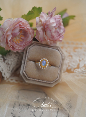 纯银镀金日式轻珠宝欧泊开口戒指