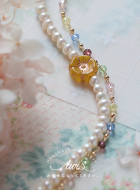 糖果渐变天然珍珠日系双层手链