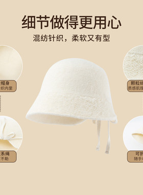 秋冬季韩版羊毛毛绒保暖针织盆帽