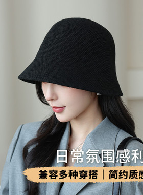 日系简约百搭防风保暖水桶渔夫帽