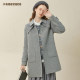 Famecoco范可儿通勤简约翻领羊毛双面呢大衣外套中长款F228AR002