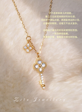 ZZZITA 甜心小钥匙•Cutie Key～小众高级复古辣妹闪钻小钥匙项链
