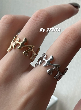 异形不规则锡纸戒指叠戴高级