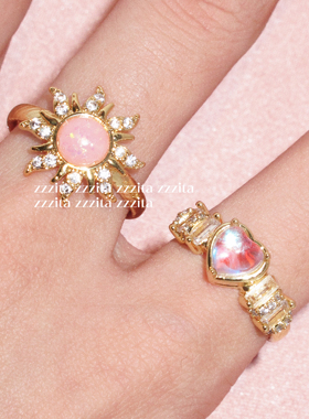 ZZZITA 勇敢太阳花·Brave Flower～百搭原创小众闪钻太阳花戒指