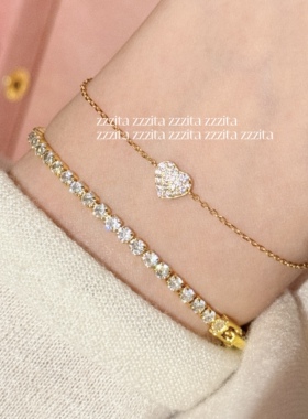 ZZZITA 桃乐丝之心·Doris Heart～925银闪钻爱心手链百搭高级感