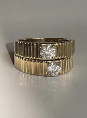 ZZZITA复古齿轮圆钻戒指