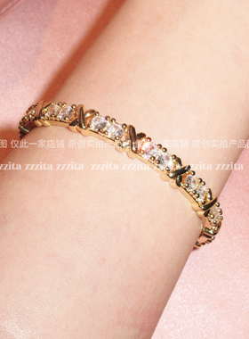 ZZZITA 叛逆陷阱·Candy Trap～辣妹不规则交叉闪钻手镯手链送礼